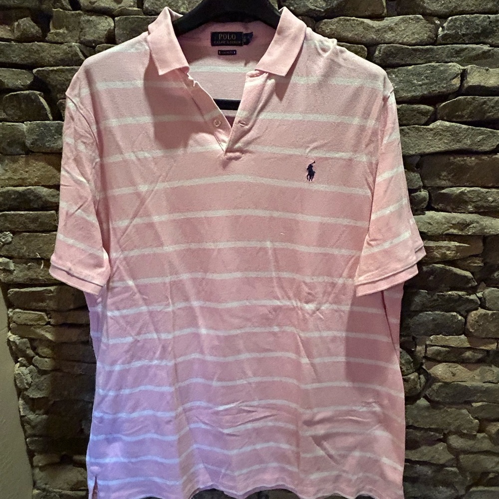 Polo by Ralph Lauren Pink Striped Men's Shirt - XL